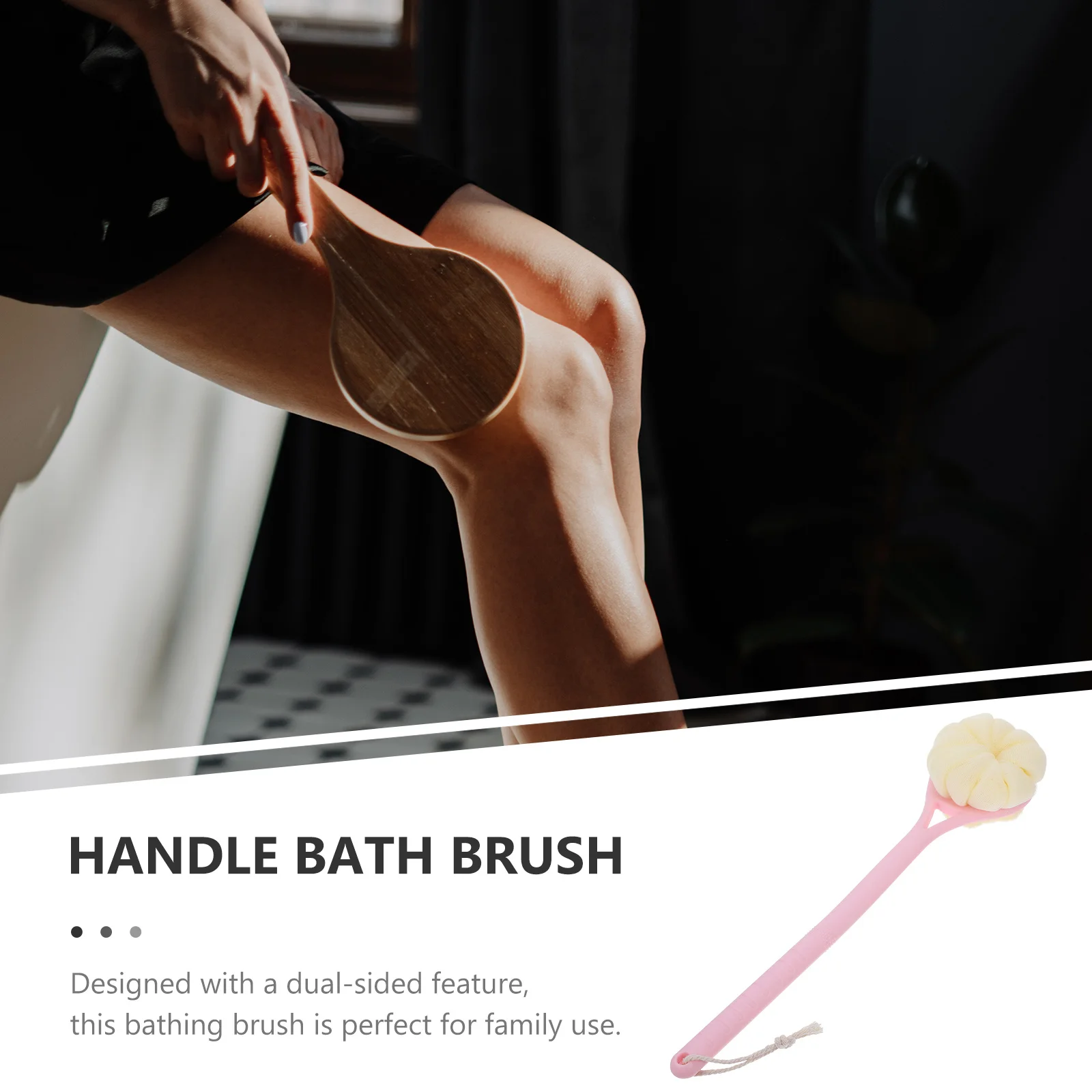 1 قطعة فرشاة تنظيف الظهر مقبض طويل كرة استحمام مع صافي دش منظف الجسم لتقشير وتدليك الحمام القوي #5