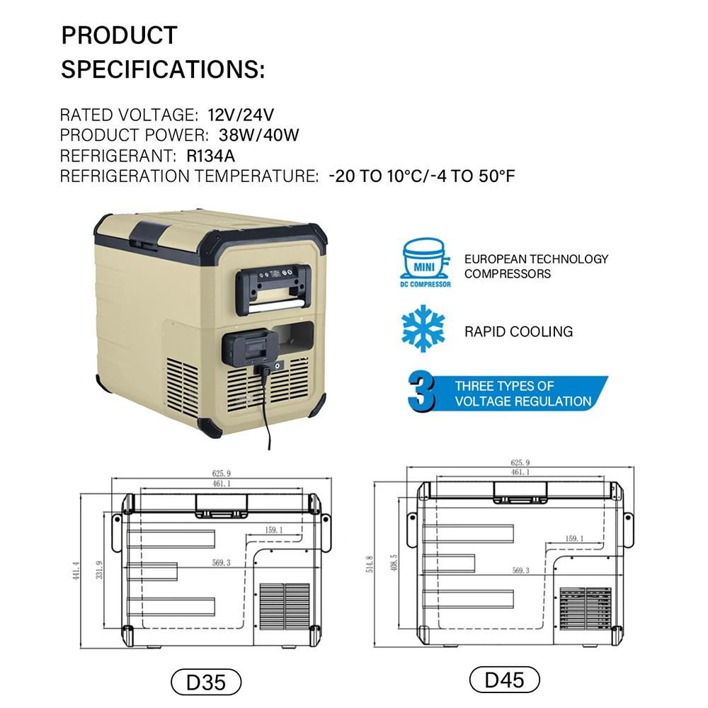 12v 24v Mini Portable Car Refrigerator for Home and Car Dual-use Portable Refrigerator