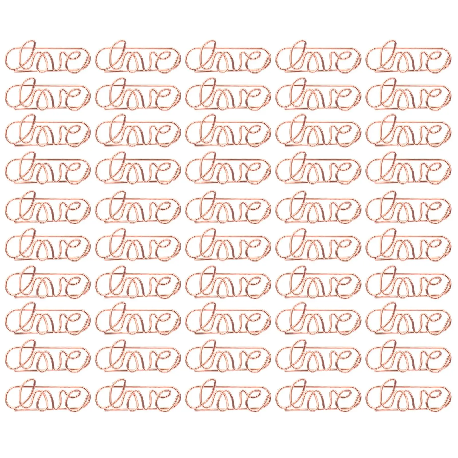 50 Pcs Metal Paper Clip Rose Book Reading Clips Decorative Small Paperclips Multi-use Office