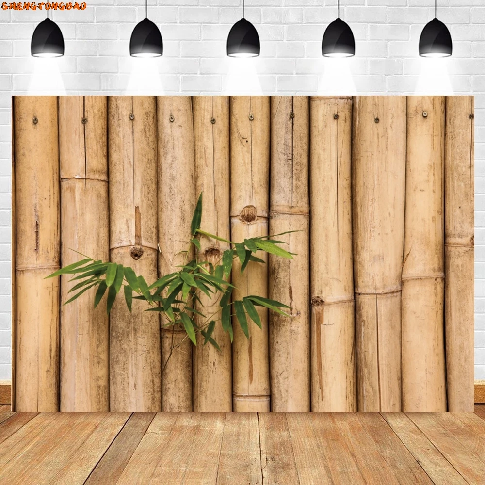Rustieke Bamboe Achtergrond voor Fotografie Oud Bruin Houten Plank Houtstructuur Hek Baby Volwassen Portret Achtergronden Fotostudio