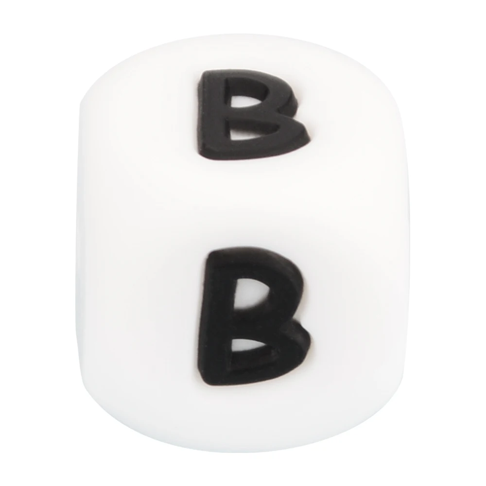 NONE Lofca 100 Stück 12 mm Silikon-Buchstabenperlen, Silikonperlen, lose Perlen, Lebensmittelqualität, DIY-Armband, Halskette, Schnullerkette, Zubehör 3