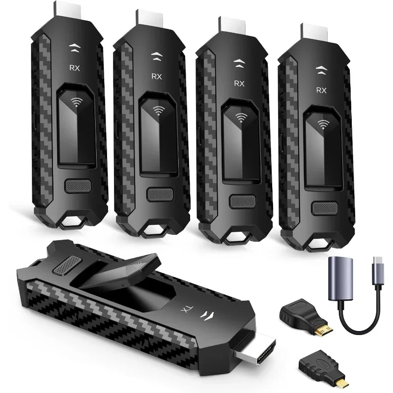 

Wireless Display Transmitter 1 to 4 Portable Multi-TV Extender Plug & Heat Control