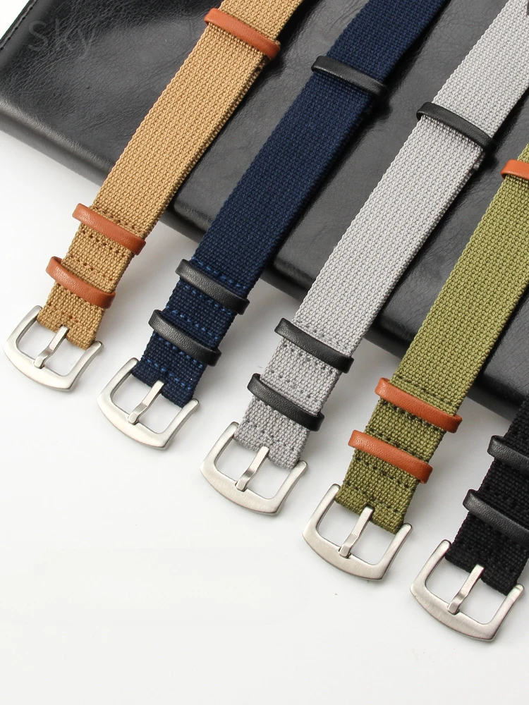 For Hamilton Replace 20 22mm Watch Strap Khaki Navy Cowhide Field Battle with Tool Needle Buckle High Density Knitting Watchband