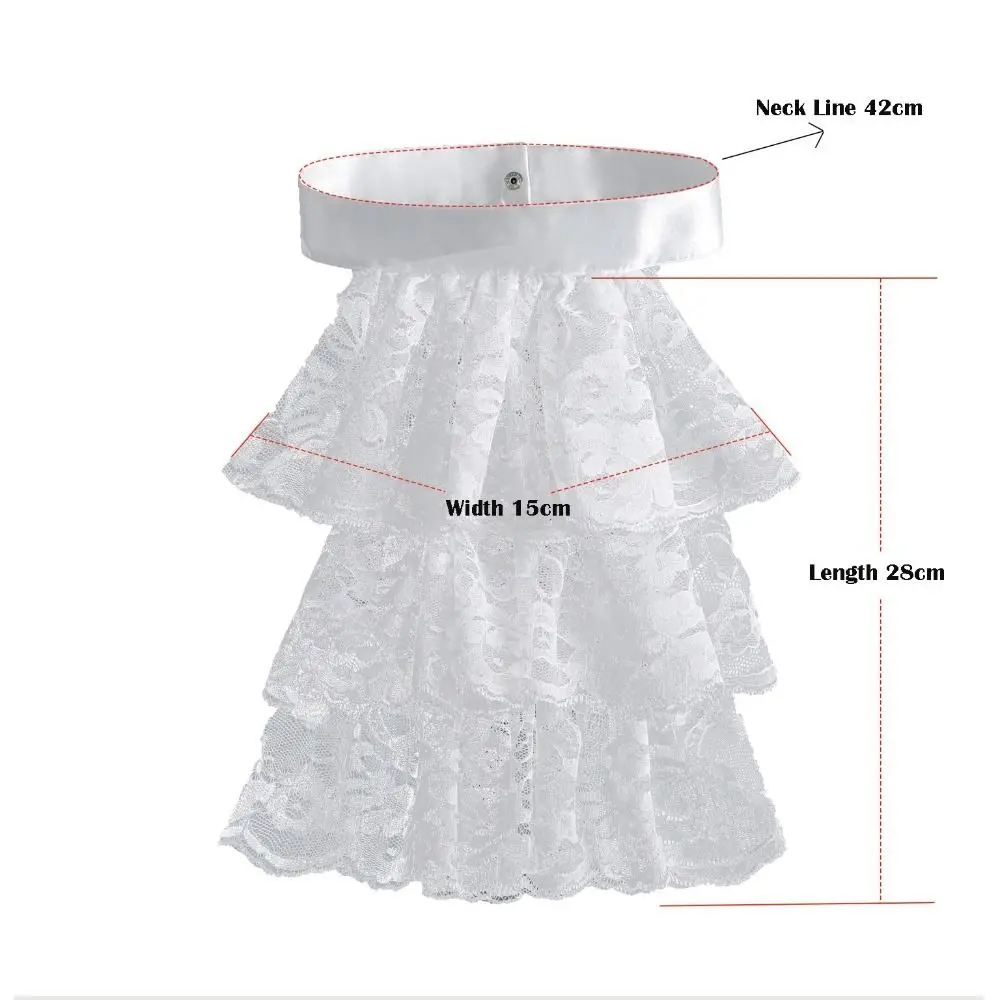 Fashion Victorian Lace Jabot Collar Detachable Solid Color Ralph Collar Wrist Cuffs Sleeves Stage Performance Costume Accessory view 6