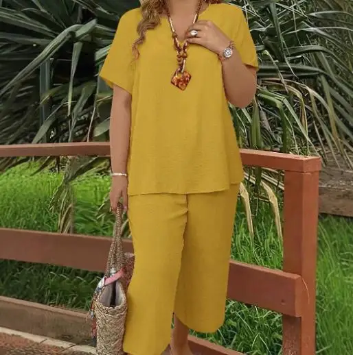 

2025 Новые модные комплекты из 2 предметов, женские наряды, элегантный и модный однотонный короткий комплект для женской одежды больших размеров