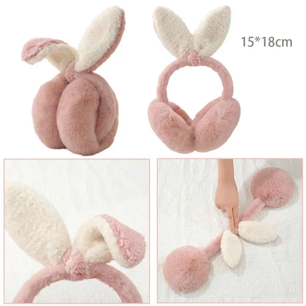 Keep Warm Fluffy Earmuffs Portable Plush Cold Protection Windproof Ear Cap Soft Foldable Winter Earflaps