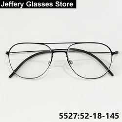 Denmark Brand Double Beam Glasses Frame Men Women Fashion Pilot T Titanium Thin Rim Ultralight Eyewear Pure Handmade Eyeglasses