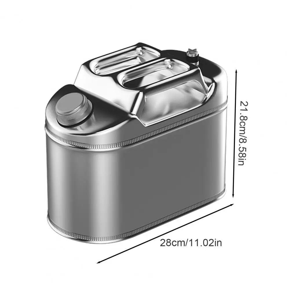 5L/10L Metal Fuel Container Stainless Steel Gas Can Jar With Handle Leak-Proof Fuel Tank For Trucks Cars Motorcycle Equipment