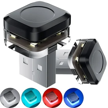 מנורות לילה LED USB מיניות לתוך הרכב, תאורת אטמוספירה פנימית לרכב, תאורת אמביינט LED נורת נאון לרכב 5V Plug and Play