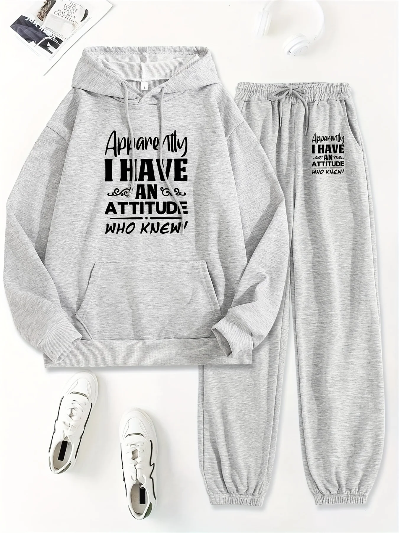 Outono/inverno feminino com capuz + calças esportivas conjunto hip hop rua casual carta impressa moda veludo roupas quentes