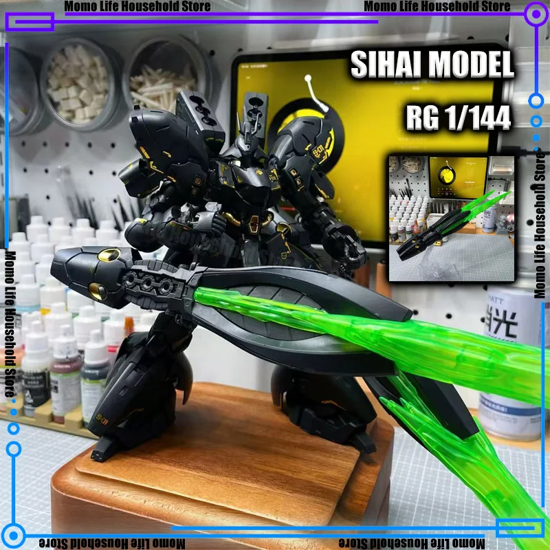 

SIHAI 1/144 RG черный Msn-04 Sazabi Двойная роговая воронка в сборе Модель Комплект Пластиковый скелет Фигурка Робот Пластиковая модель Игрушки