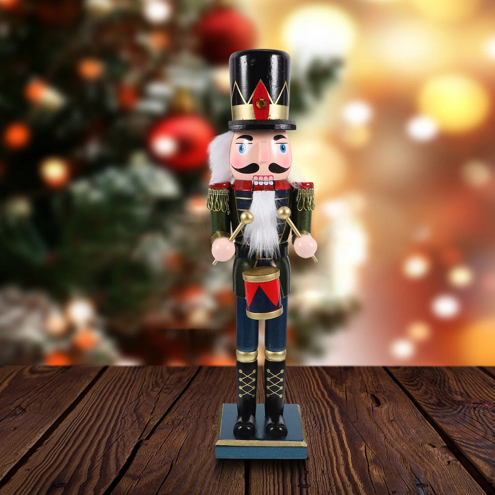 

Cute Wooden Nutcracker Soldier Statue Christmas Desktop Decoration Xmas Party Table Ornament Home Hotel Coffee Shop