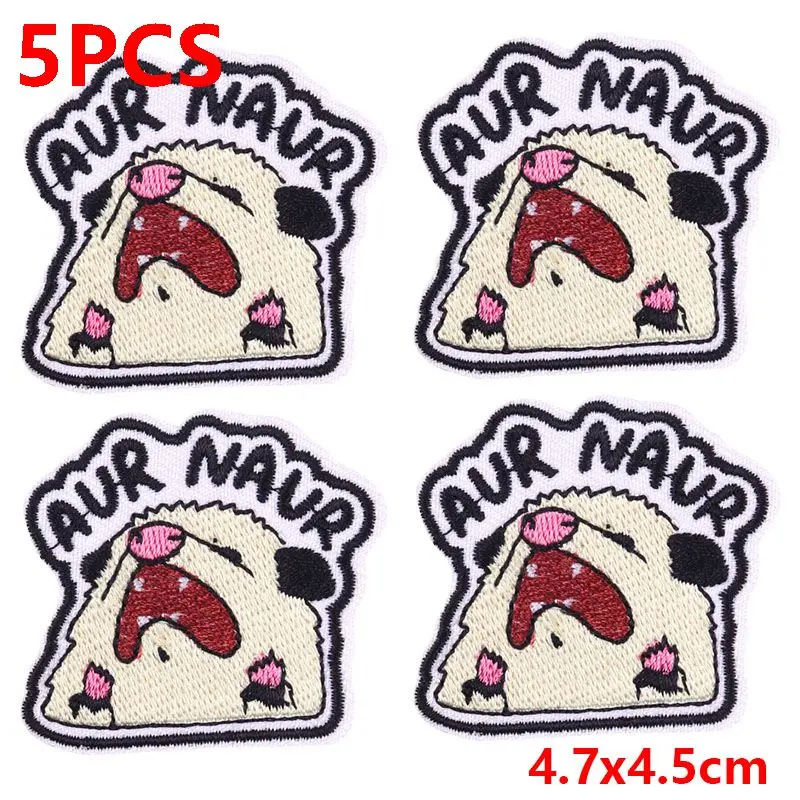 5PCS/Lots Cartoon Animals Embroidered Patch Rabbit Cat Frog Duck Iron On Patches For Clothing thermoadhesive Patches On Clothes