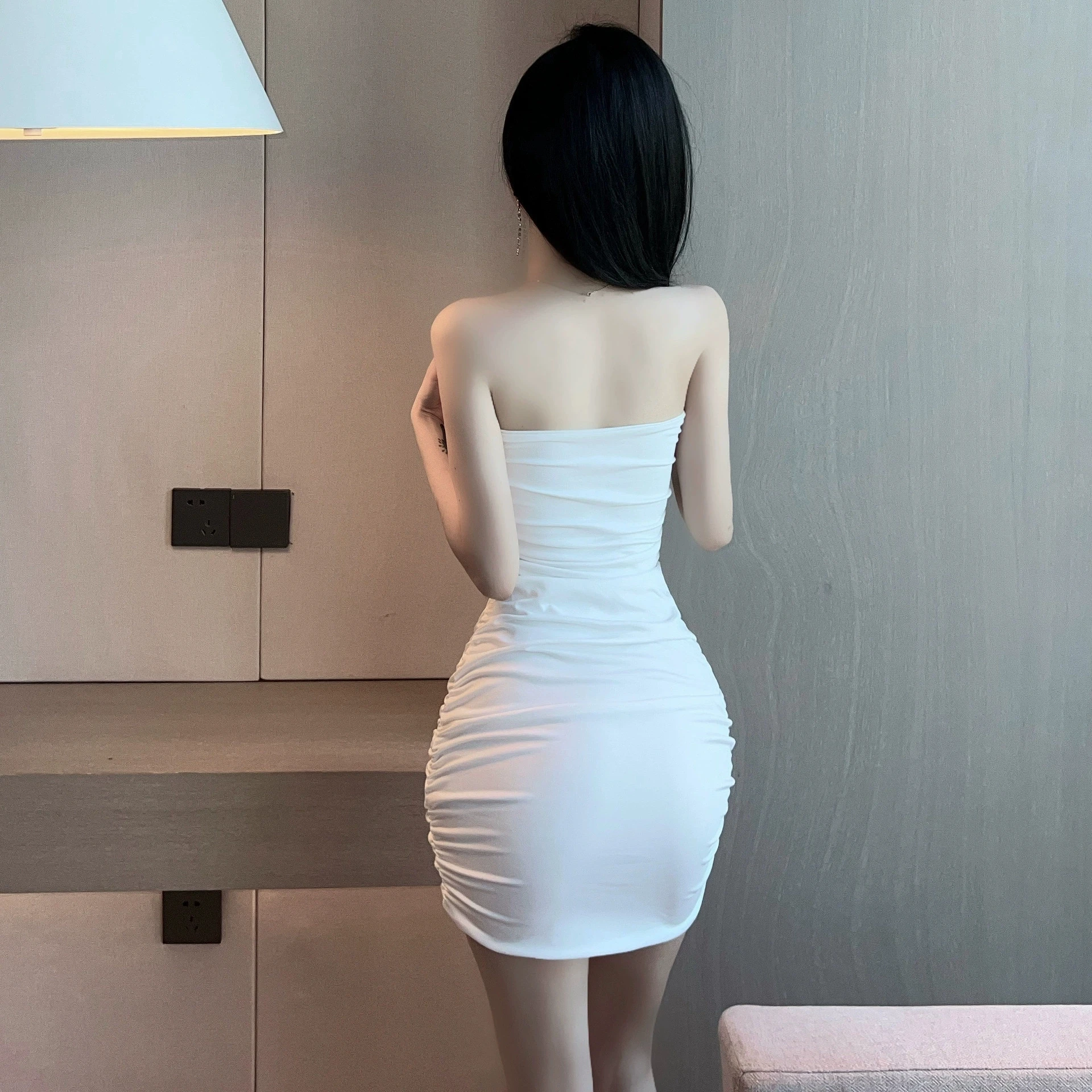 Moda nuova primavera estate donna taglio basso abito senza spalline sexy lady wrap hip minigonna discoteca abbigliamento ragazza regalo festa Dr62