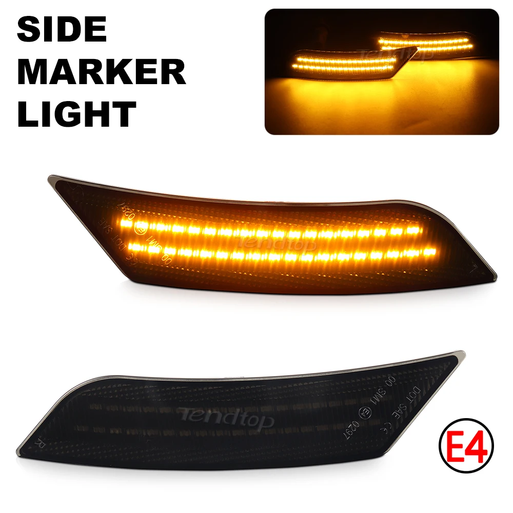 Smoked Amber LED Car Parking SignalsSide Marker Light For 2019-2023 Chevy Blazer 2017-2024 Cadillac XT5 2013 2014 Cadillac ATS