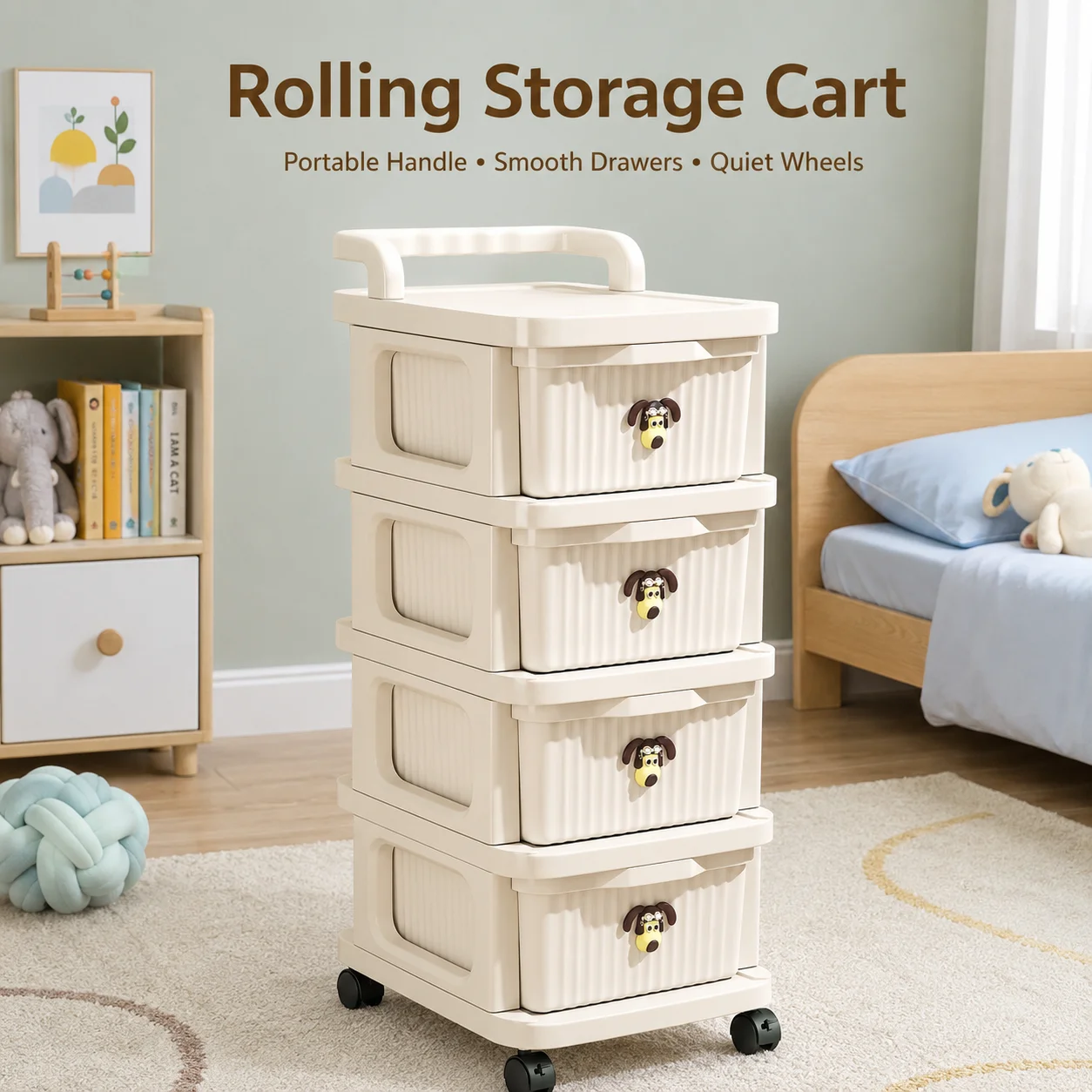 AOLIVIYA Children's Toy Storage Cabinet Floor-Standing Household Bedroom Drawer-Type Multi-Layer Snack Cabinet Trolley