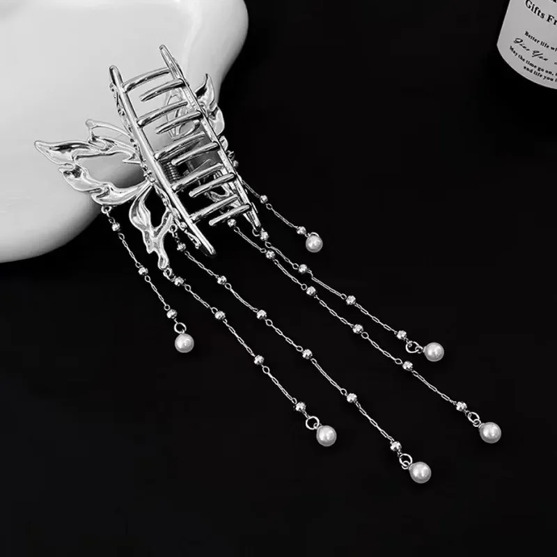 New Shark Crab Clips Girls Hairpin Hair Accessories Korean Women Simple Hair Claw Clip Butterfly Pearl Tassel Hair Clip