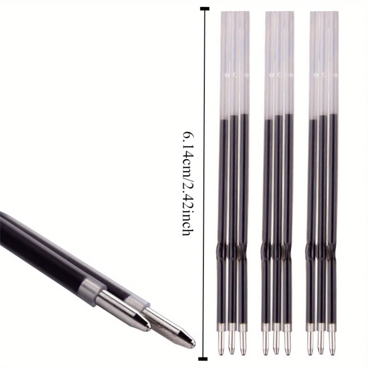 Nachfüllbare Kugelschreibermine mit großem Füllvolumen, 1,0 mm, schwarze Tinte, Kugelschreibermine, glatt schreibende schwarze Mine, Bürobedarf – Detail 3