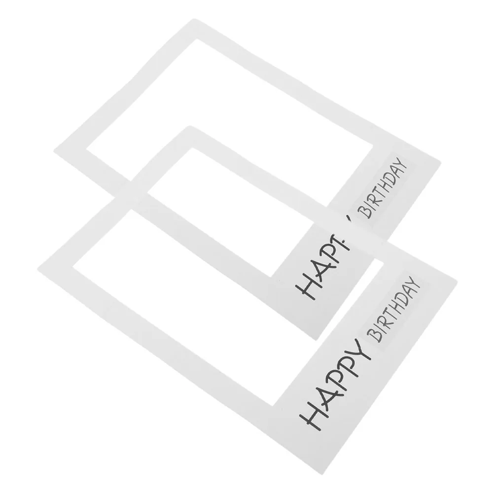 

2pcs Birthday Paper Photo Frame Booth Props for Party Frames Office Picture Taking DIY Decor Lightweight Portable