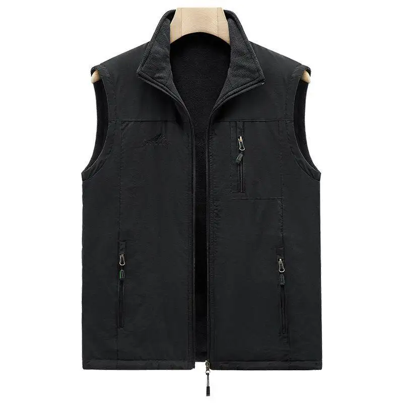 

fleece Vest for Men's Winter Sleeveless Down warm vest Jacket Mens Hunting Vest Outdoor Jacket Men's Thermal Soft Vest
