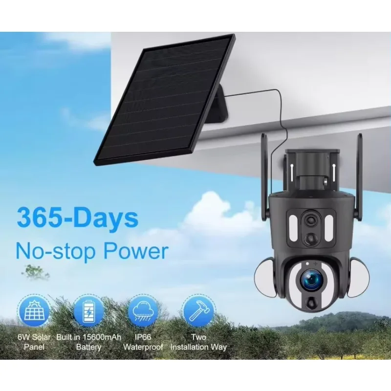 

Regis 5MP 10X Optical Zoom Camera Ptz Dual Lens Solar Powered Surveillance Camera WIFI CCTV Solar Camera 4G Sim Card