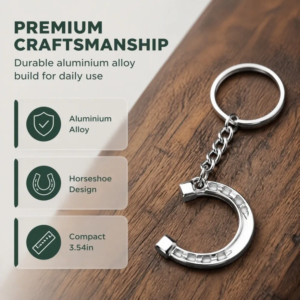 Twisted Design Snaffle Bit Keychain Aluminum Alloy Material Rust Resistant Horseshoe Shaped Keychain Economical Design