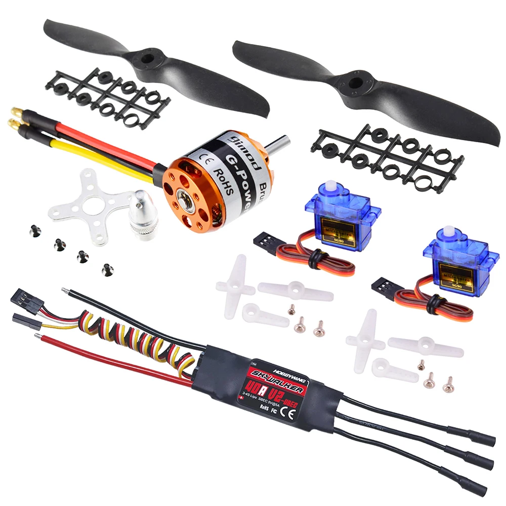 Hot Hobbywing 40A ESC 9imod D2836 1120KV Brushless Motor 9G Servo 7*4E Propeller Power System RC Fixed Wing Part