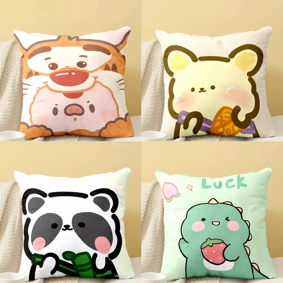 

Cute Animal Pillowcase Dormitory Decoration Office Living Room Sofa Home Pillowcase