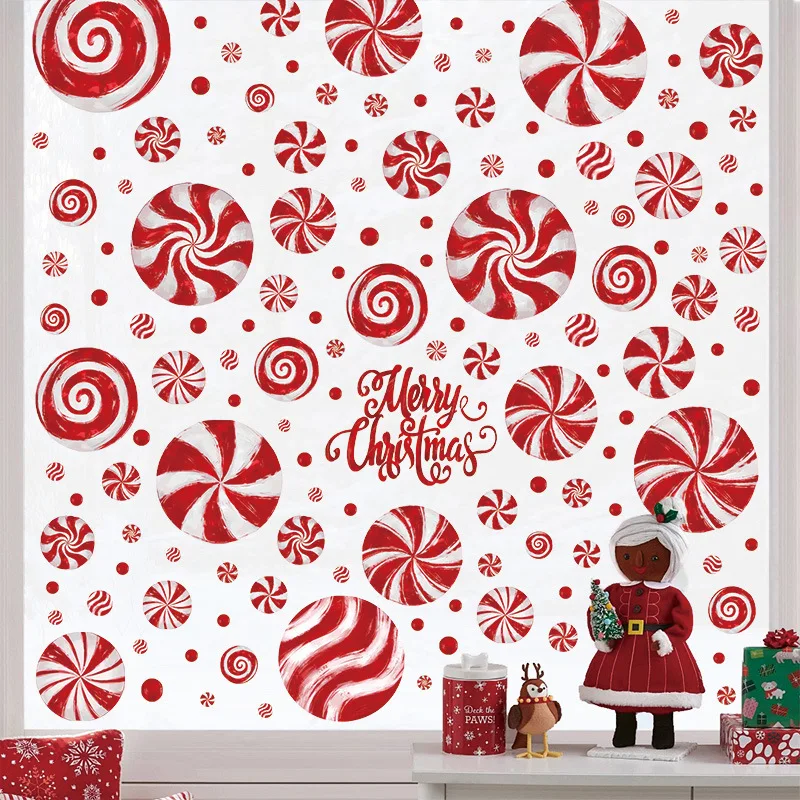 

PVC Electrostatic Christmas Stickers Decorations Self-adhesive Wall Sticker Home for Party Christmas Stickers Big Window Decor