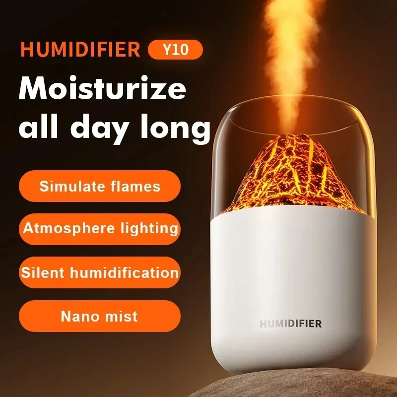 Humidificateur d'air portable simulé craquelé, diffuseur de parfum de voiture constants ique, supporter ficateur d'air à l'échelle nanométrique, ornement de bureau à LED, chambre et bureau