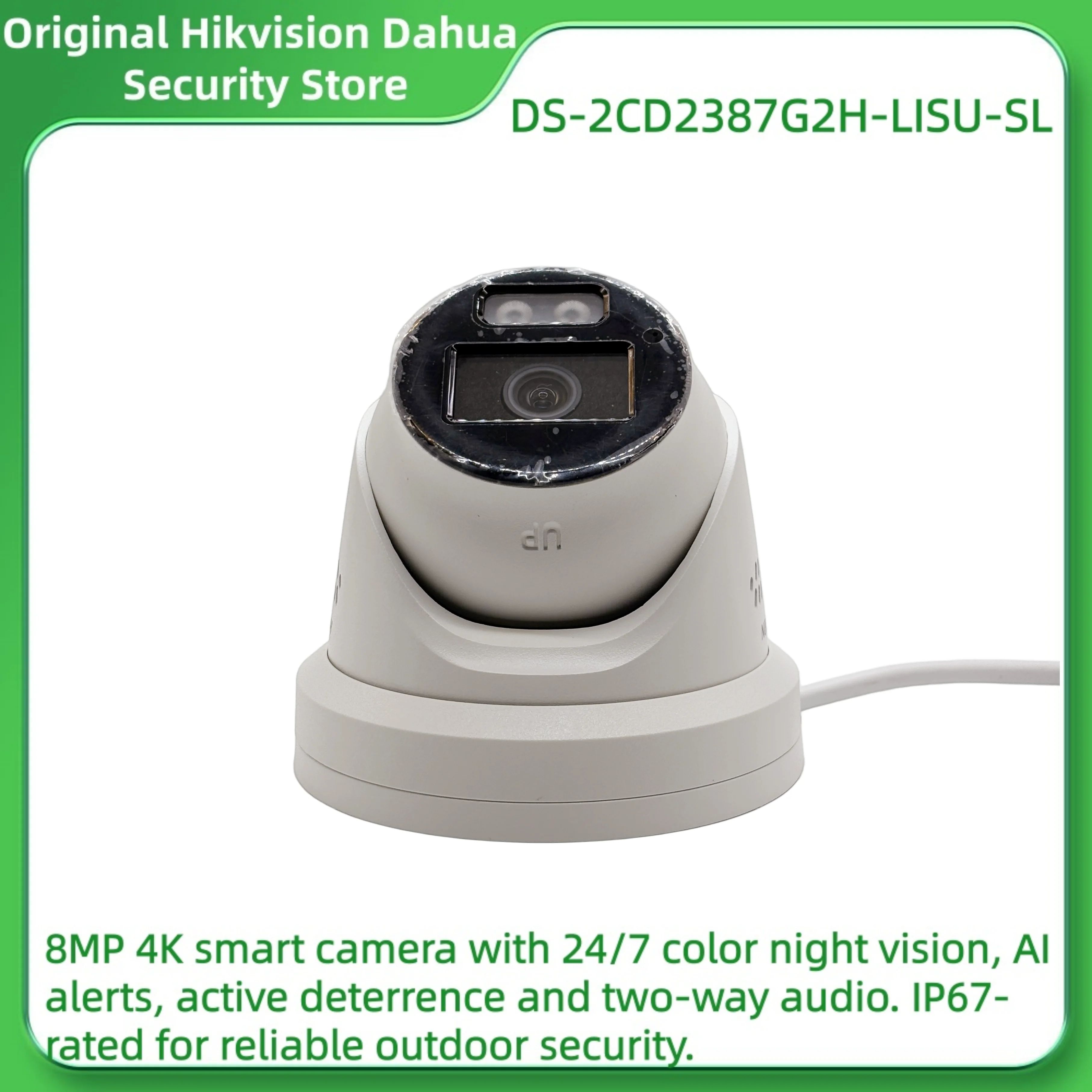 Hikvision DS-2CD2387G2H-LISU/SL 8MP Smart Hybrid Light ColorVu Turret IP Camera, Audio Alarm, Strobe Light, 130dB WDR, Outdoor S