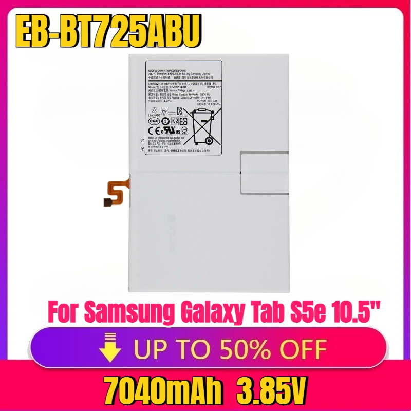 

New High Quality EB-BT725ABU Battery For Samsung Galaxy Tab S5e 10.5" T720 T725C Galaxy Tab S6 Lite P610 P615 P613 P619