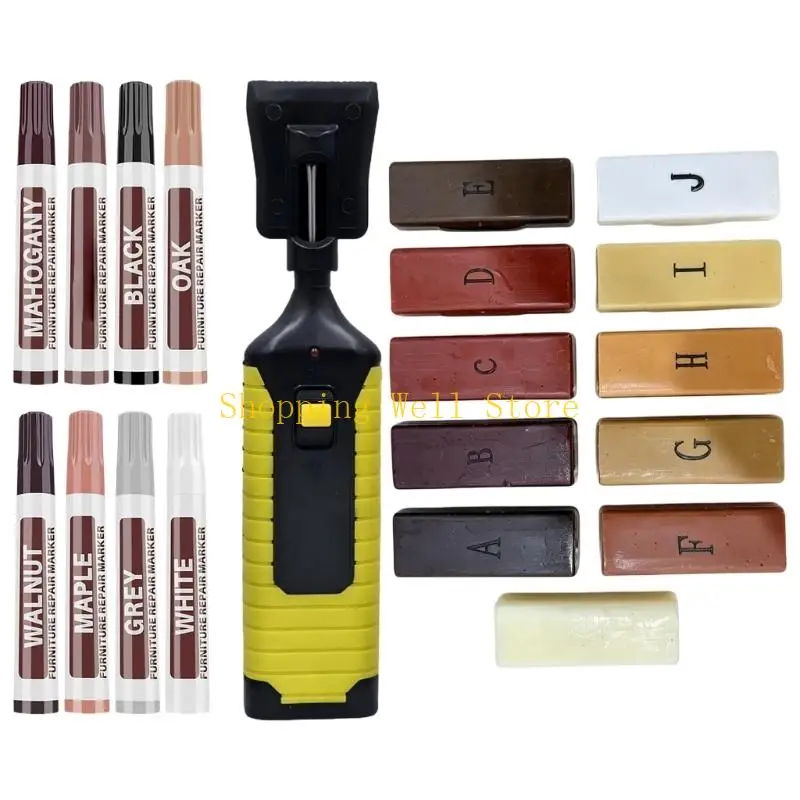 KX4B Indoor Finish Blend Pen for Laminate Board and Floor, ABS Casing Battery Powered Tool for Scratch Repair and Scuff Coverage