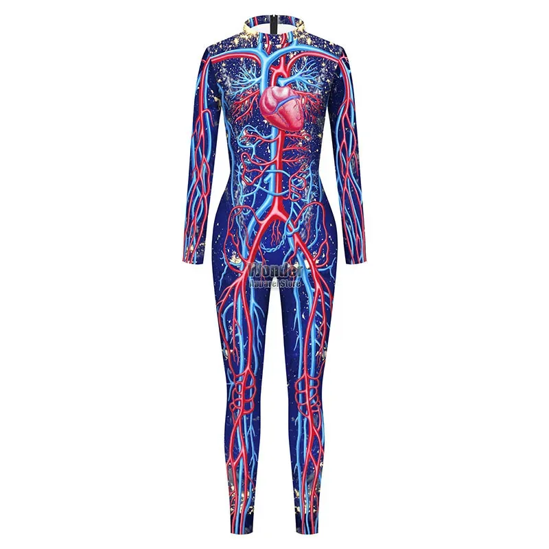 النساء الرجال جسم الإنسان هيكل جمجمة ثلاثية الأبعاد الطباعة بذلة الكبار هالوين تأثيري ازياء لعب الأدوار فستان الزي