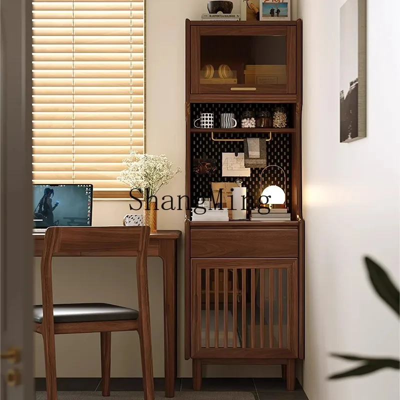 

SM new solid wood dining side restaurant tea cabinet integrated movable bar table locker