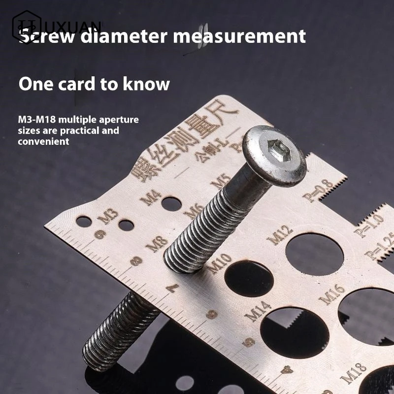 Bolt Nut Metric Machining Threads Screw Cutting Gauge Angle Model Measuring Screw Thread Pitch Gauge Ruler Measuring Tool