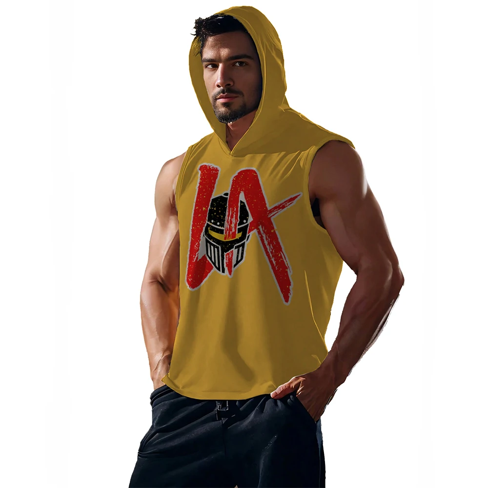 

Men's LA Knight Big Logo Sleeveless Hoodie Summer New Quick Dry Outdoor Sports Gym Hooded Vest Street Casual Tank Top for Man