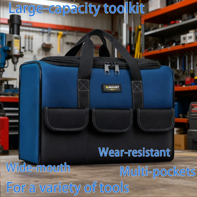 حقيبة أدوات جديدة بسعة أكبر، حقيبة أدوات تنظيم الأدوات متعددة الجيوب مقاومة للماء لأدوات الكهربائي #1