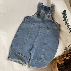 Korean Style Kids Retro Style Denim Overalls Boys Loose All-match Rompers Trousers Girls Casual Bib Pants
