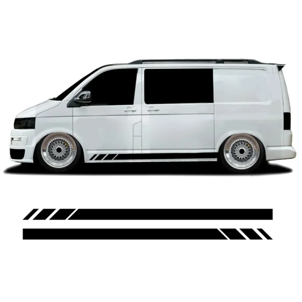 230*12CM Stickers Black Side Stripes Stickers Decals For Transporter T4 T5 Campervan RV Automobile Accessories