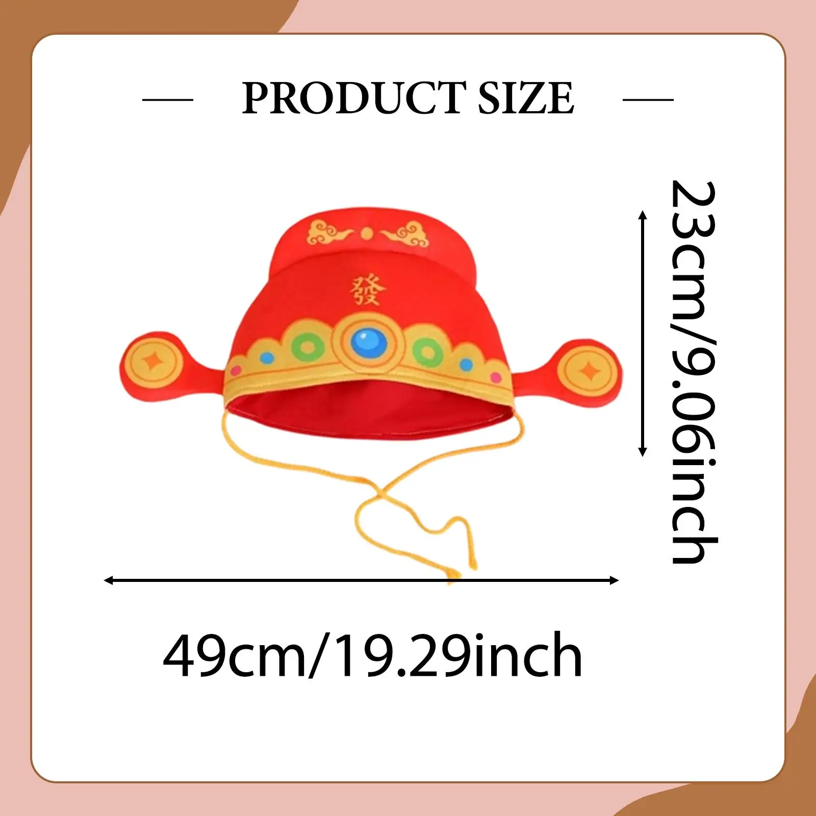Новогодняя шляпа God of Wealth для мальчиков и девочек, реквизит для выступлений, головной убор, головной убор на весеннем фестивале, головной убор для ролевых игр
