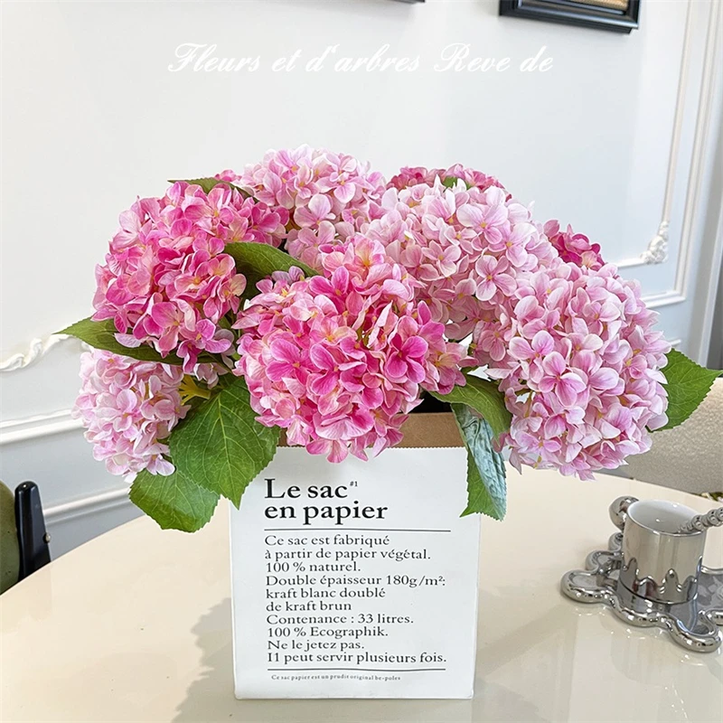 Gradient Hydrangea Simulation Flower Living Room Dining Table Ornaments Flower Ornaments Advanced Sense of Decorative Flower