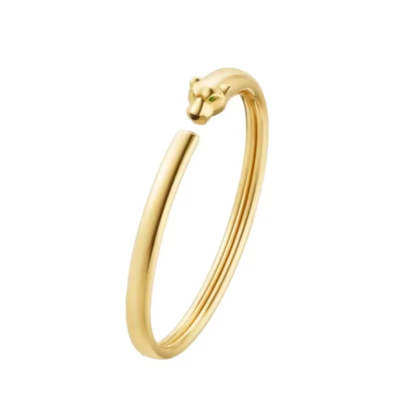 

Dropshipping Products European and American Fashion Charm Fine Version Smooth Leopard Bracelet Trend Gold Stainless Steel OR