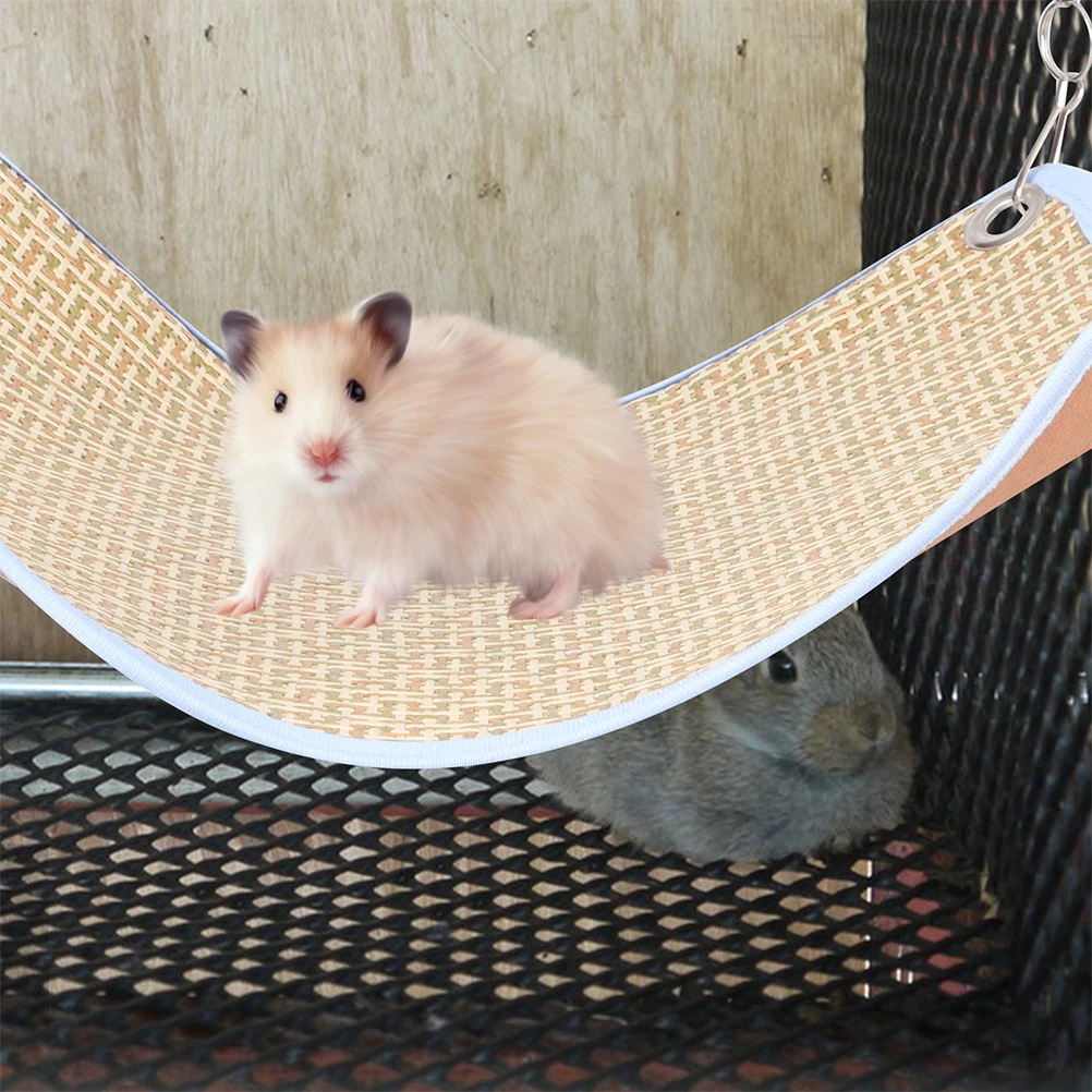 

Cool Mat Hammock Breathable Straw Small Pets Ferret Guinea Pig Hamster Cage Bed Summer Cooling Pet Supplies House