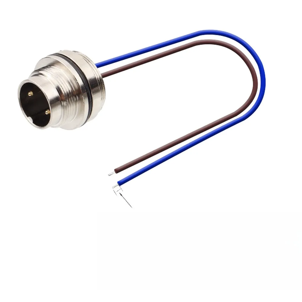 A-Coded 14Pin Front Mount Connector 30cm Pre-wired Metal Socket With Thread Locking For Industrial Automation Power Data Transmi
