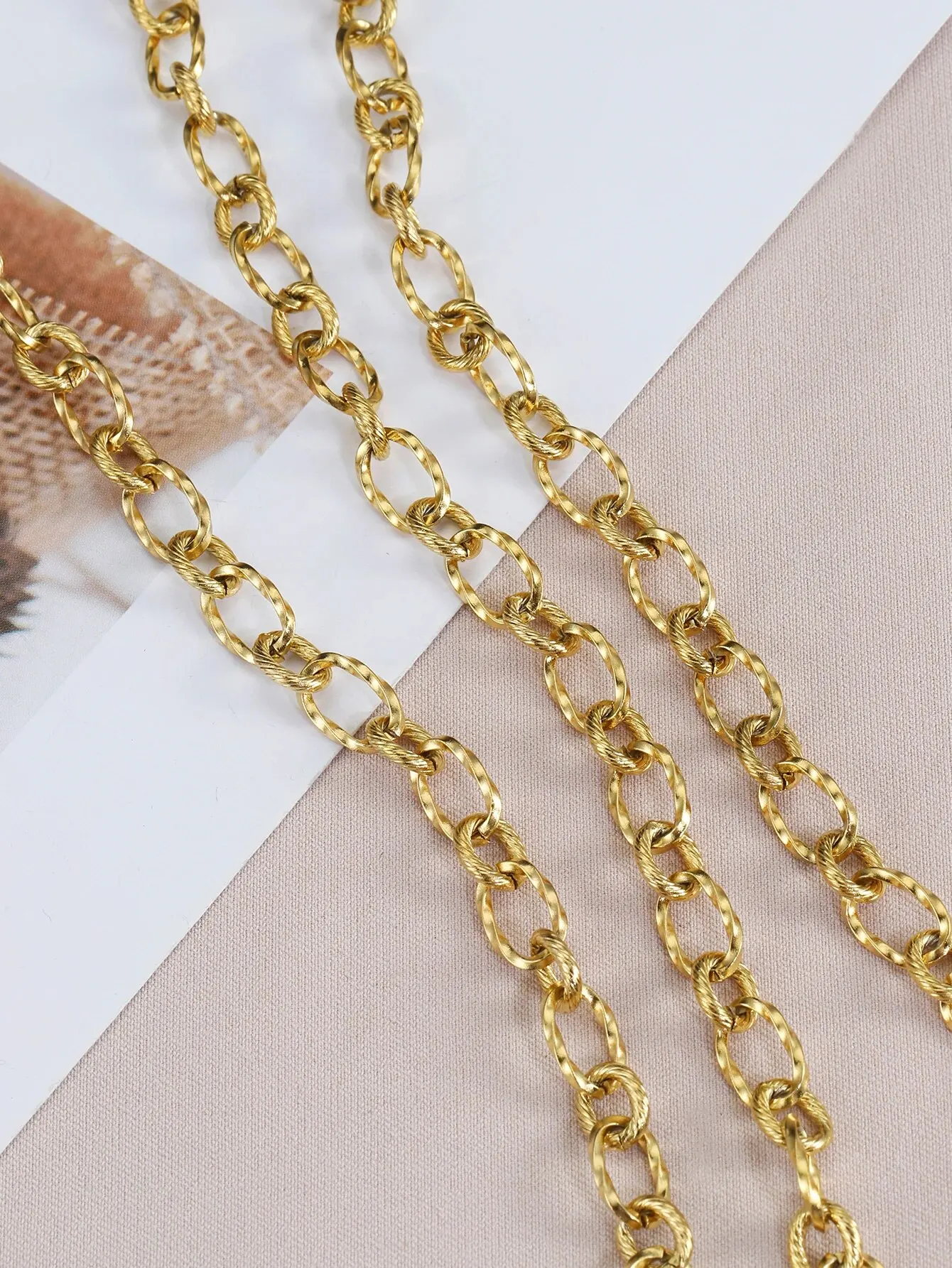 1Meter 7mm Stainless Steel Rolo Cable Chains for Jewelry Making DIY Necklace Bracelet Accessories