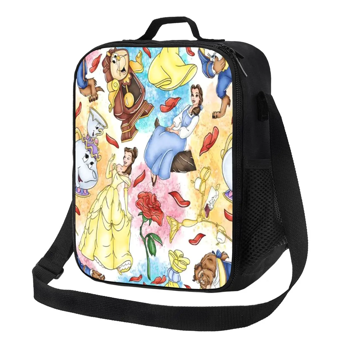 

Custom Beauty And The Beast Movie Insulated Lunch Bags for Women Resuable Cooler Thermal Food Lunch Box Kids School Children