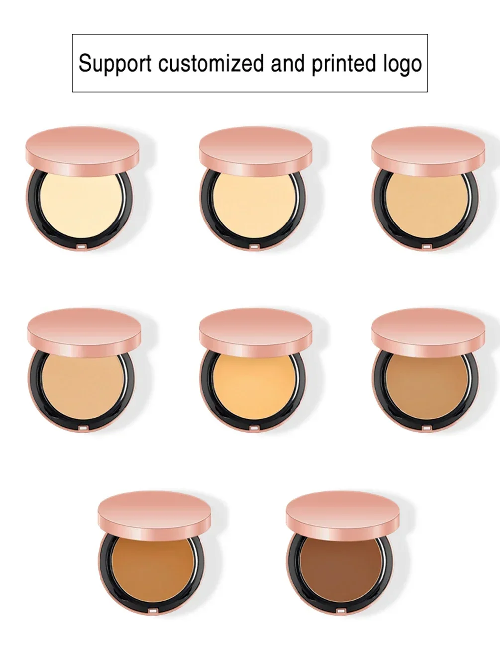 Private Label 8-kleuren 2-laags concealer geperst poeder Aangepast logo Langdurig niet-vervagend Heldere natuurlijke huidmake-up Groothandel