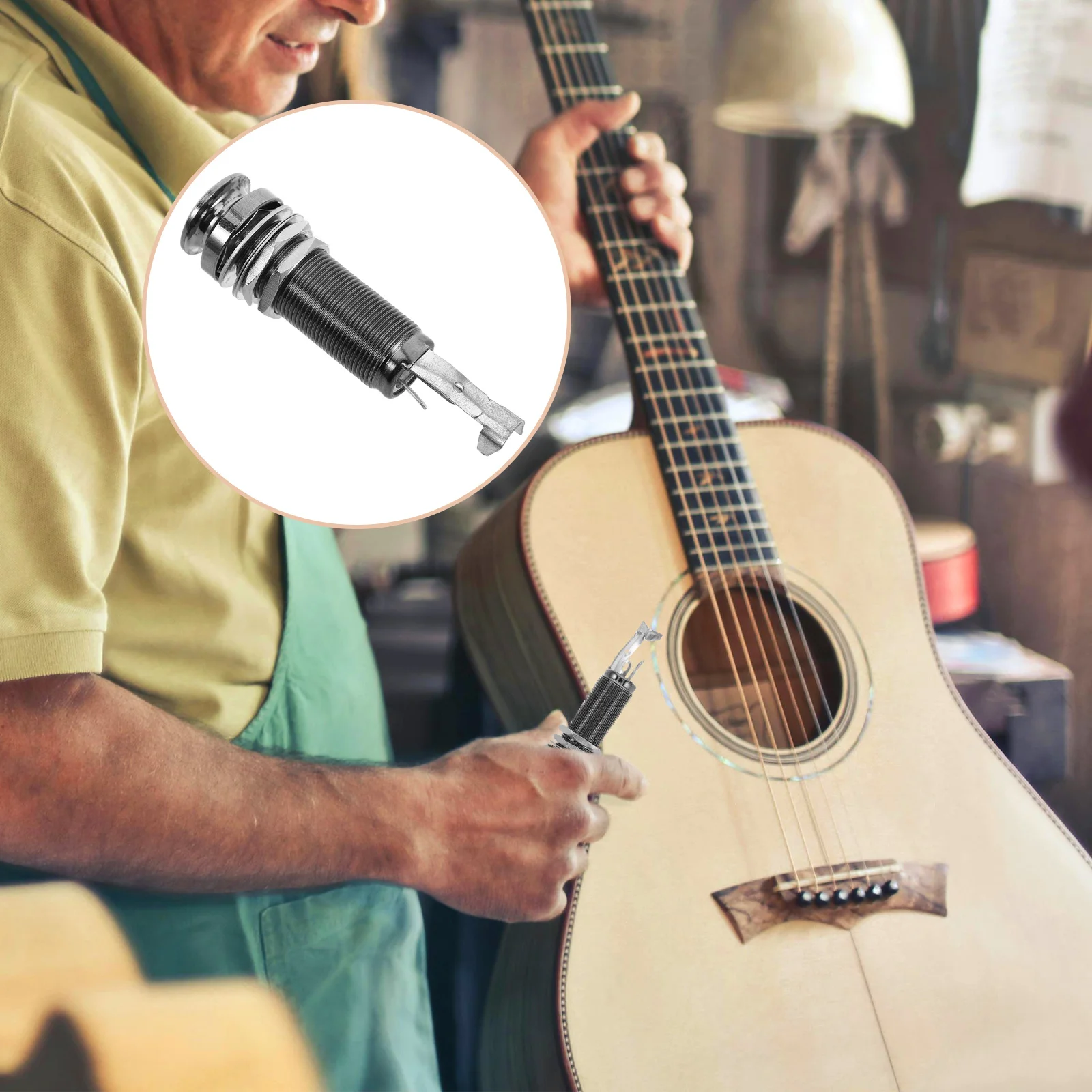 

Guitar Output Endpin 6.35mm Audio Connector Threaded Socket for Electric Acoustic Guitar Bass Parts