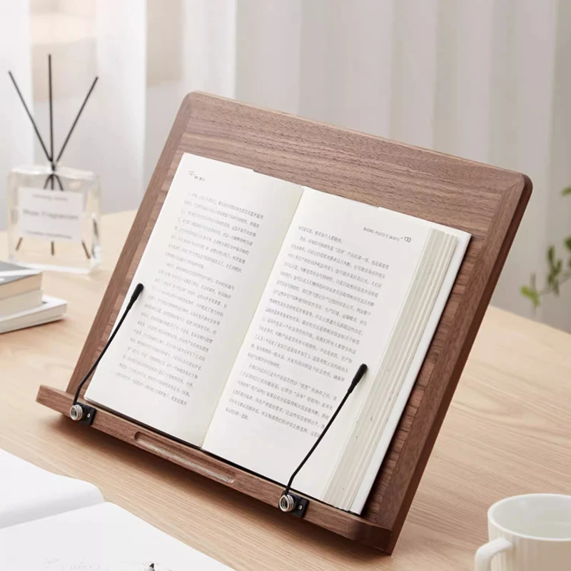 

Black Walnut Bookshelf for Children Reading Book Holder Multi Functional Notebook Stand Seven Level Adjustment Sheet Music Stand